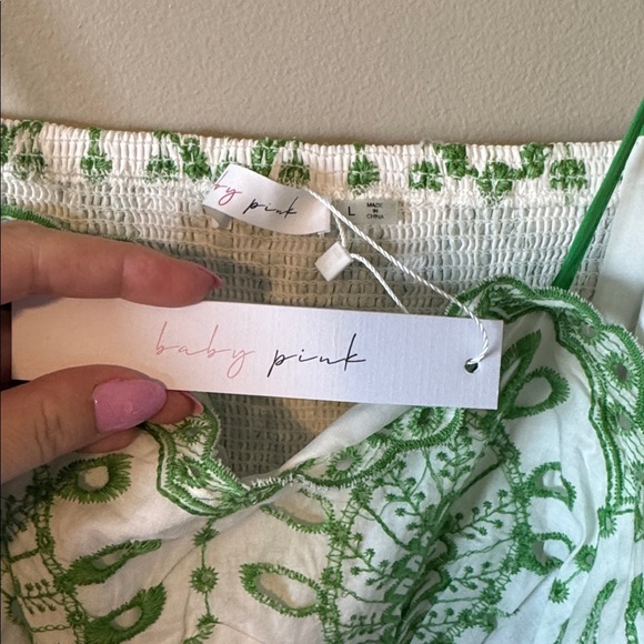 Baby Pink Eyelet Mini Dress - Picture 8 of 8